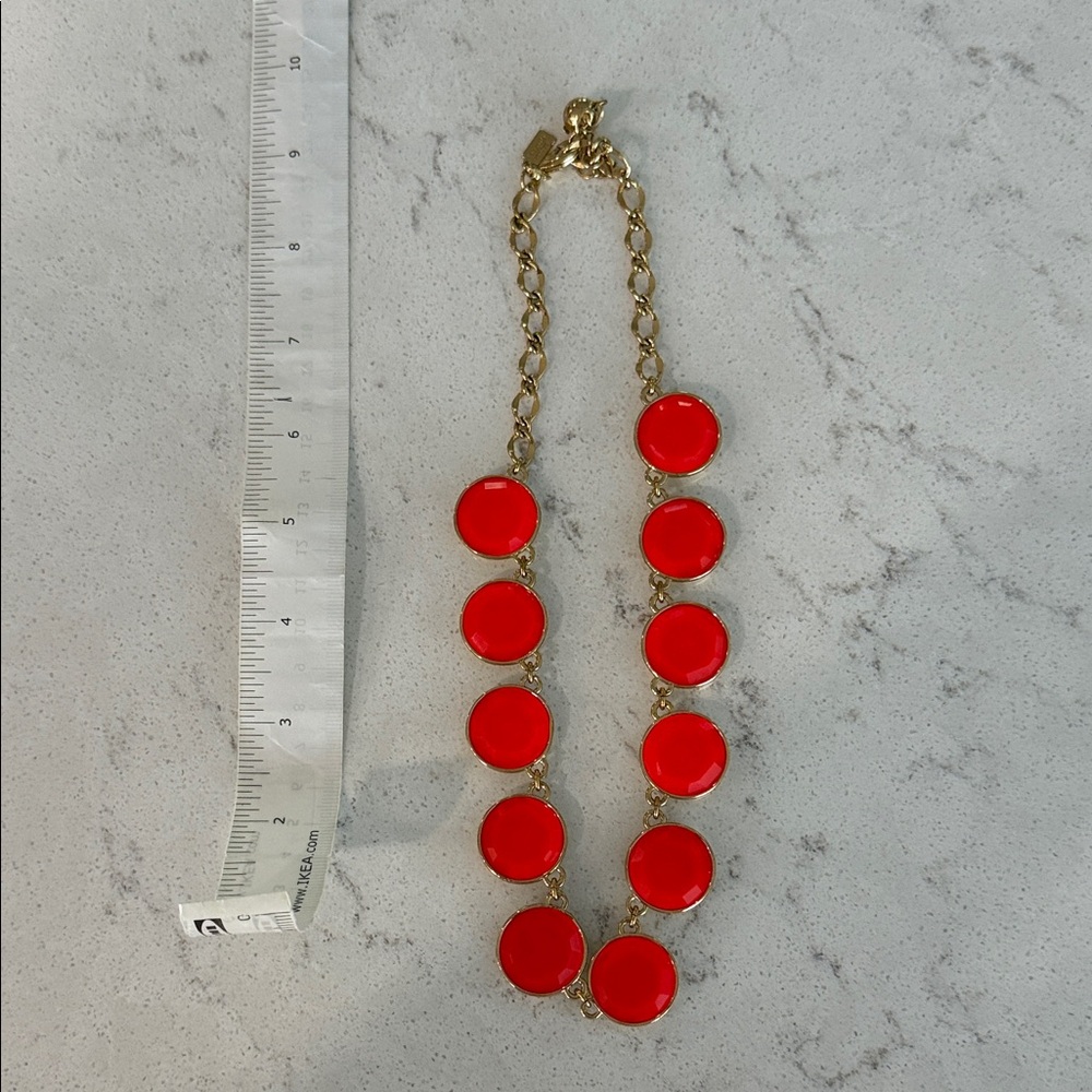 kate spade Gold Necklace with Bright Red Discs
